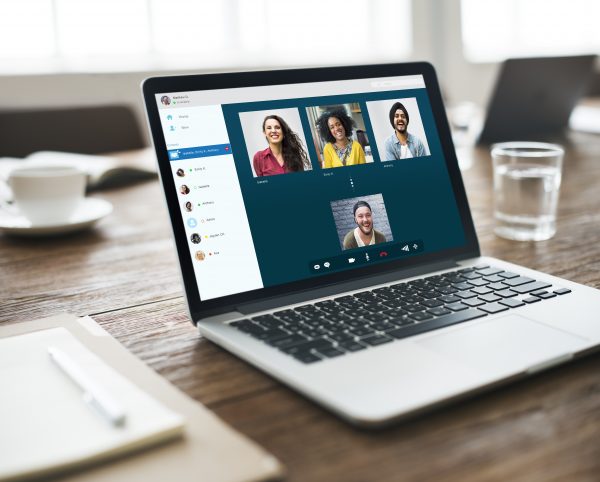 Group Friends Video Chat Connection Concept